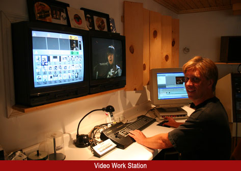 Sound and Video Engineer, Shaune Gardner at Video Workstation featuring Samsung Digital Switcher integrated with 3 or 4 studio cameras to handle all your video needs.