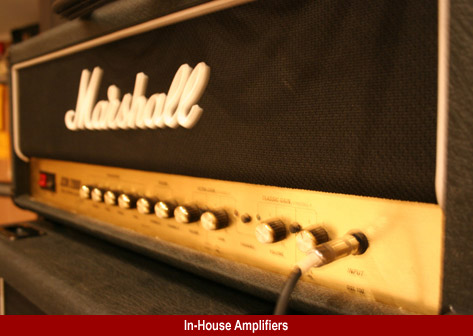 In-House Amplifiers including Marshall and Fender