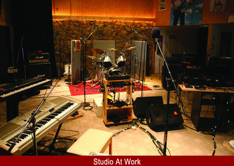 Studio A in midst of recording session